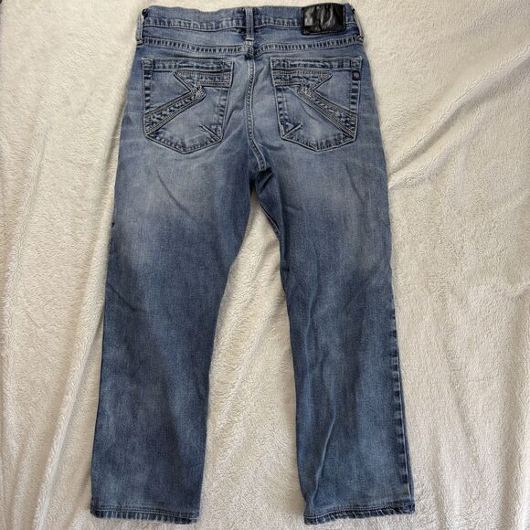 Y2K Rock Republic Neil Men Straight/ Leg Straight Fit Jeans 32x26 Blue Distress - Picture 5 of 9